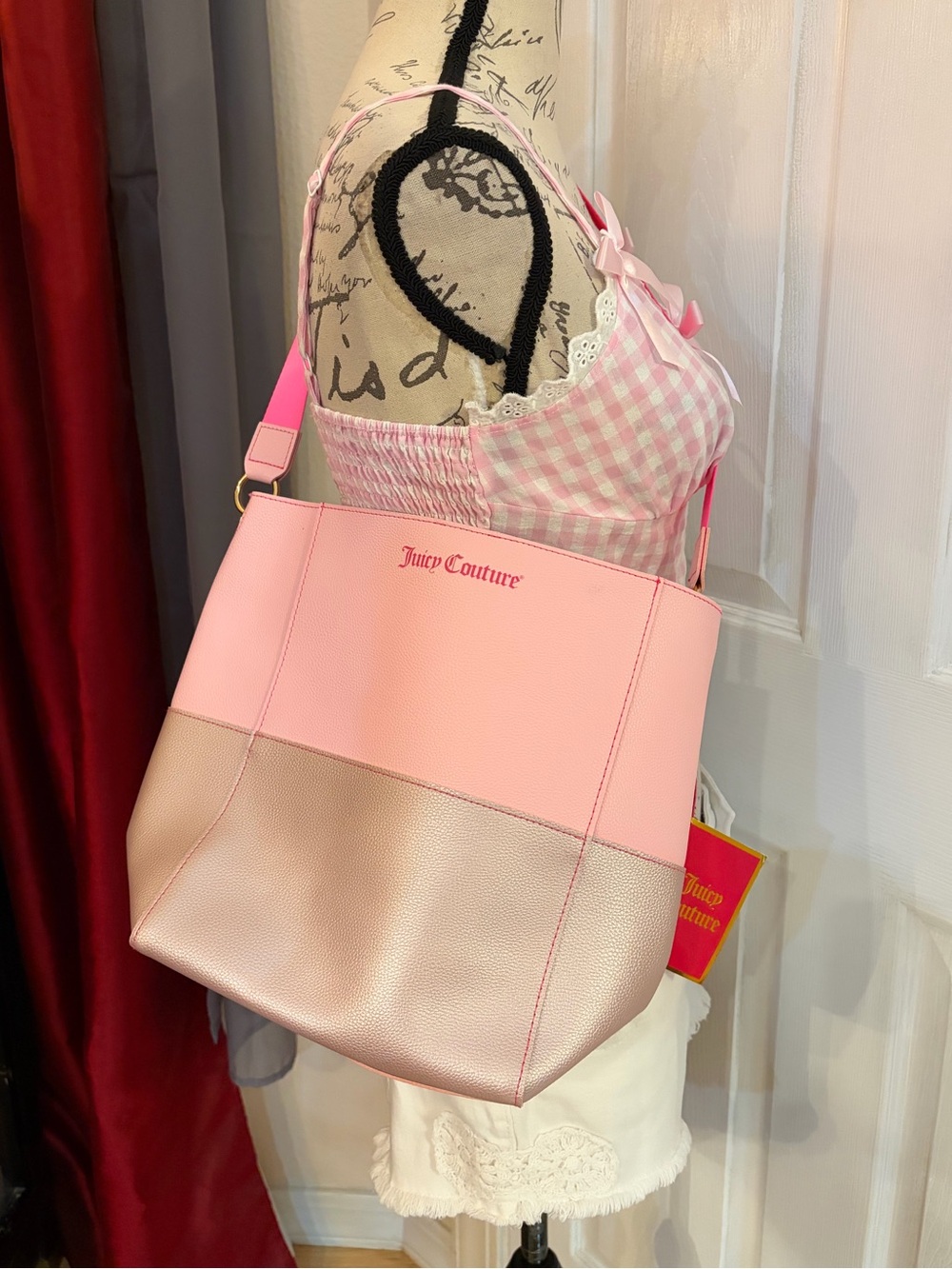 Juicy Couture Rose Gold & Pink Tote Bag NWT